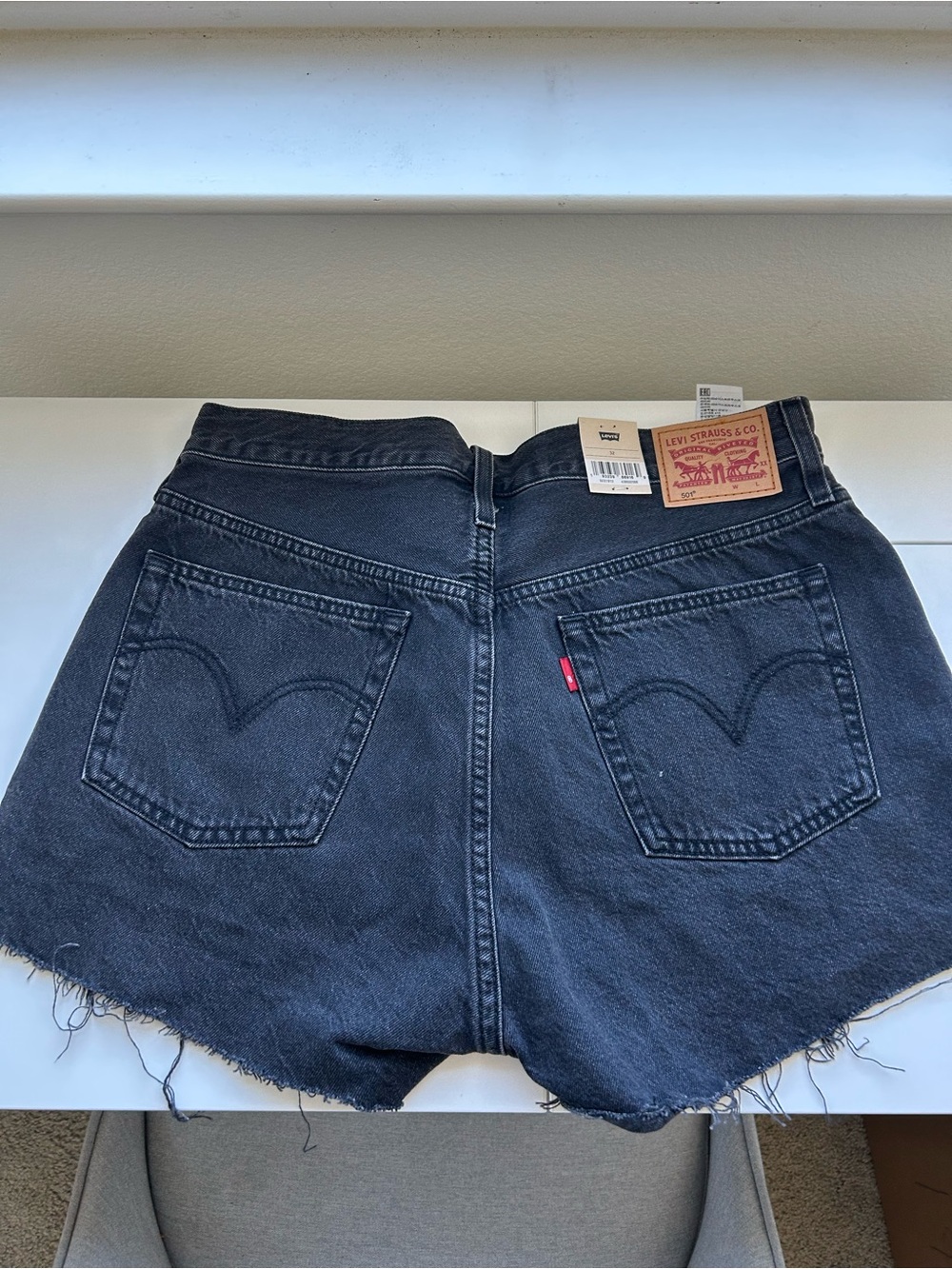Levi's 501 Black Denim Cutoff Shorts - Picture 2 of 4